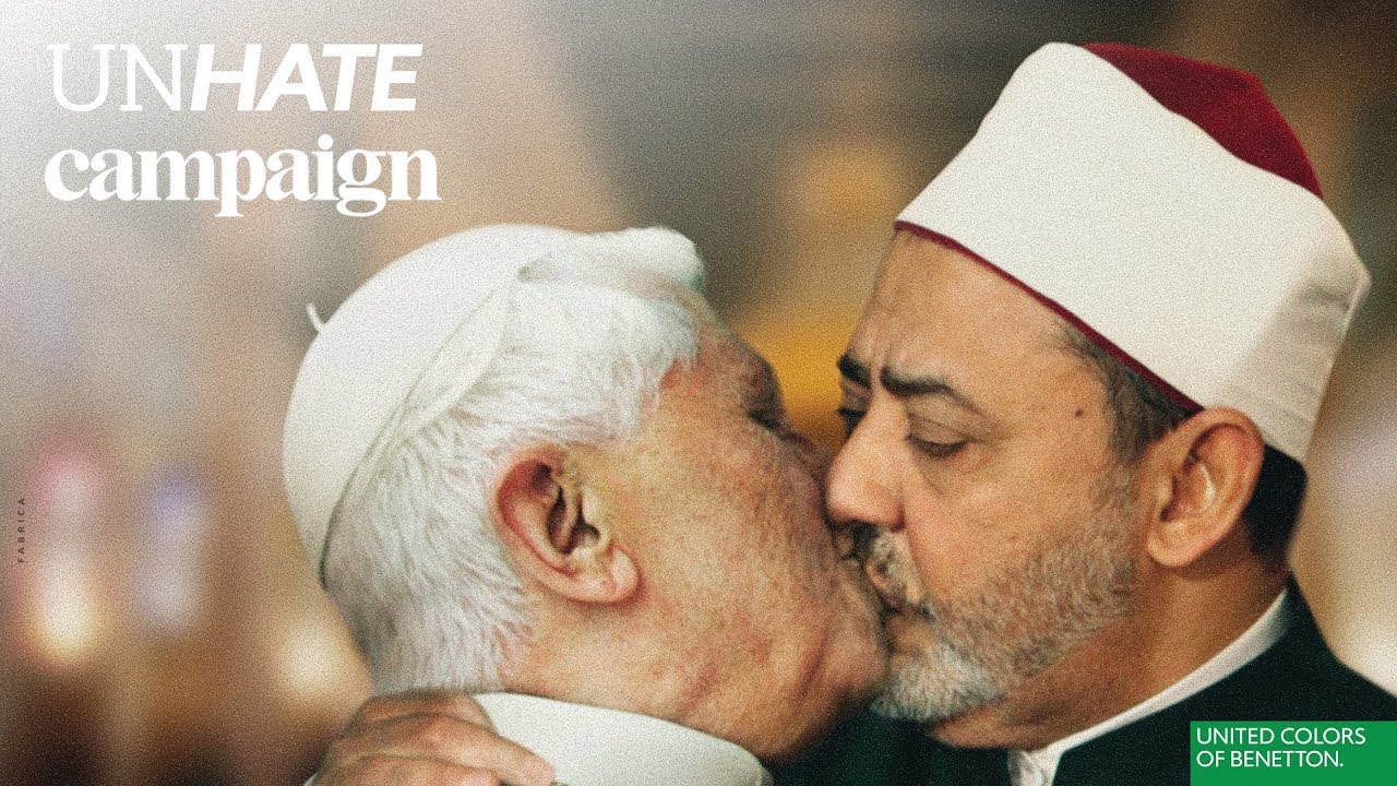 Benetton reklama - unhate papież Benedykt całuje imama Al-Tayyeba